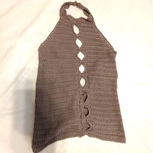 NWT - 🌈10/$15🌈 knit crop top with cutouts and string ties